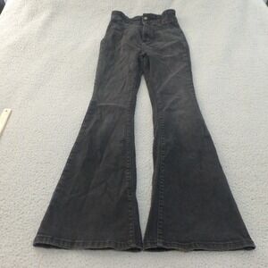 We The Free Free People Jayde Flare Jeans 30 Black High Rise Bell Bottom Boho